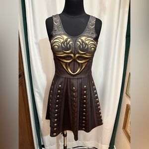 SOLD - Poprageous xena warrior princess skater dress - size M